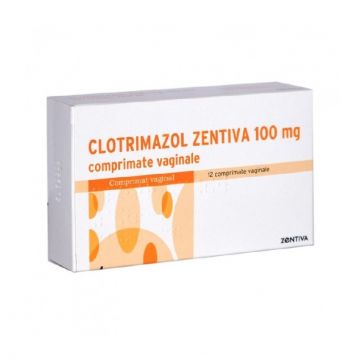Clotrimazol 100mg x 12 comprimate vaginale (Zentiva)