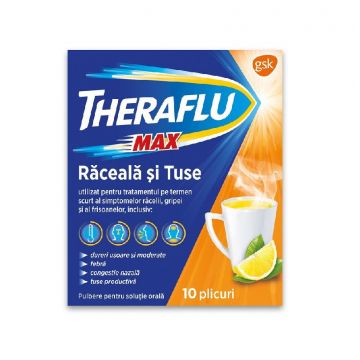 Theraflu Max Raceala si Tuse x 10 plicuri Theraflu Max Raceala si Tuse x 10 plicuri