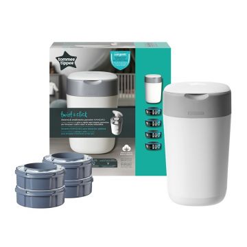 Pachet Cos pentru scutece Sangenic Tec Twist + 4 rezerve pentru cos Sangenic Tec, Tommee Tippee