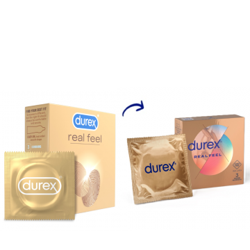 Prezervative Real Feel, 3 bucati, Durex