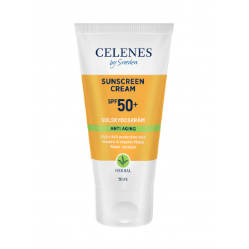 Crema anti-aging pentru protectie solara Herbal cu SPF50+, 50ml, Celenes