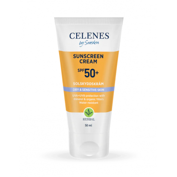 Crema pentru protectie solara ten uscat-sensibil Herbal cu SPF50, 50ml, Celenes