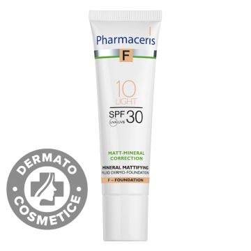 Fond de ten fluid matifiant mineral SPF30 10 Light F, 30ml, Pharmaceris