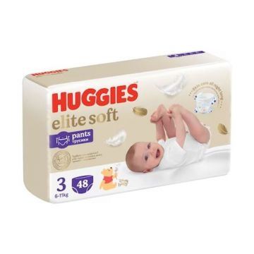 Scutece chilotel Elite Soft Pants 3, 6-11 kg, 48 bucati, Huggies