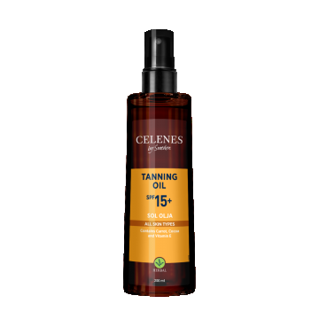 Ulei pentru bronzare cu protectie solara Herbal SPF15, 200ml, Celenes