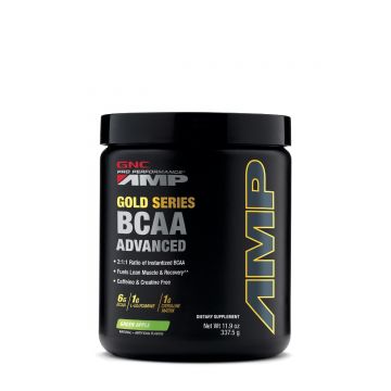 AMP Gold Series BCAA Advanced cu aroma de mere verzi Pro Performance, 337.5g, GNC