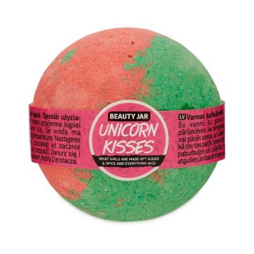 Bila de baie eferbescenta cu Vitamina E si capsuni Unicorn Kisses, 150g, Beauty Jar