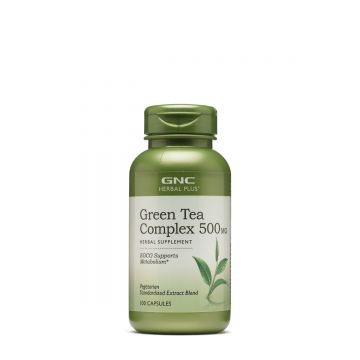 Complex de ceai verde 500mg Herbal Plus®, 100 capsule, GNC
