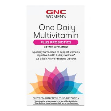 Complex de multivitamine pentru femei cu probiotice Women's One Daily, 60 capsule, GNC