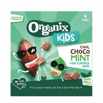 Cubulete moi eco din ovaz integral cu cacao si menta +3 ani Kids, 4x23g, Organix