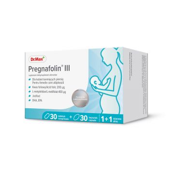 Dr. Max Pregnafolin III, 30 comprimate filmate + 30 capsule moi Dr. Max Pregnafolin III, 30 comprimate filmate + 30 capsule moi