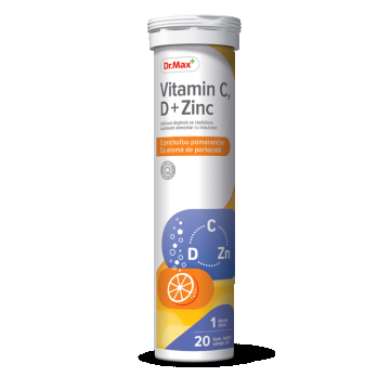 Dr. Max Vitamina C, D + Zinc, 20 comprimate efervescente