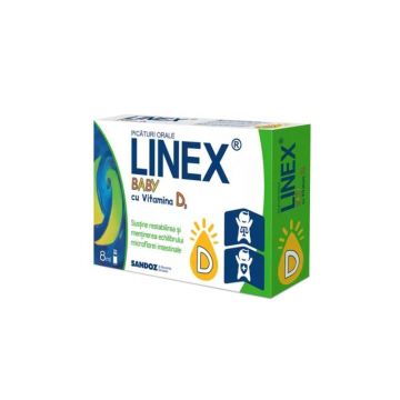 Linex Baby cu Vitamina D3, 8 ml, Sandoz