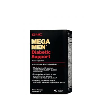 Multivitamine pentru barbati Suport Diabetic Mega Men®, 90 tablete, GNC Multivitamine pentru barbati Suport Diabetic Mega Men®, 90 tablete, GNC