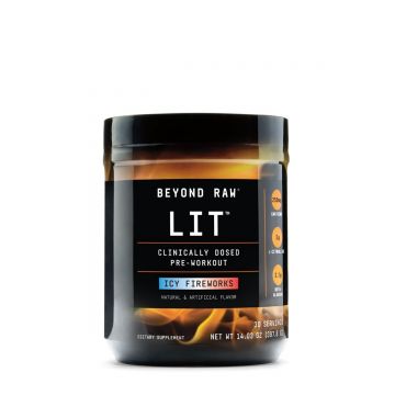 Pre Workout cu aroma de Icy Fireworks Beyond Raw LIT, 397.8g, GNC