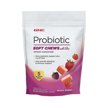 Probiotice caramele cu fibre Soft Chews with Fiber, 30 caramele, GNC