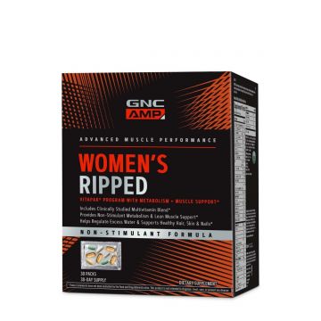 Program non-stimulant AMP Women's Ripped Vitapak, 30 pachetele, GNC