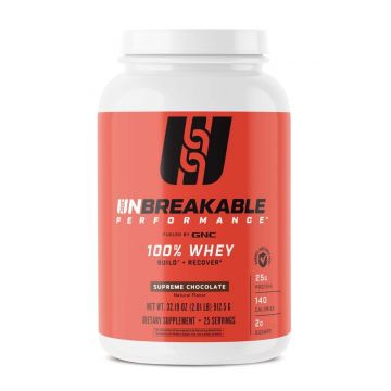 Proteina din zer cu aroma de ciocolata UnBreakable Performance™ 100% Whey, 912.5g, GNC
