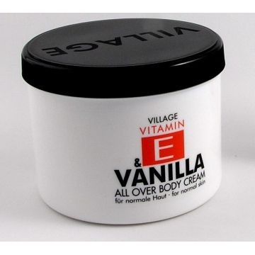 Crema corp E vanilie 500ml - VILLAGE COSMETICS