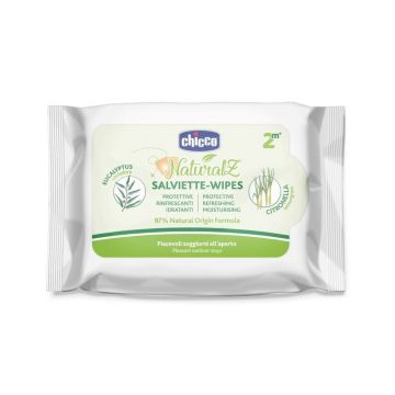 Servetele Revigorante si de Protectie Chicco Naturalz, 20 buc, 2 luni+