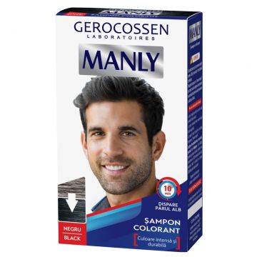 Sampon colorant concentrat negru Manly 25ml - GEROCOSSEN