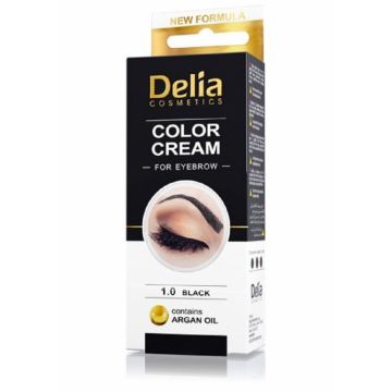 Crema coloranta gene sprancene 1.0 negru 15ml - DELIA