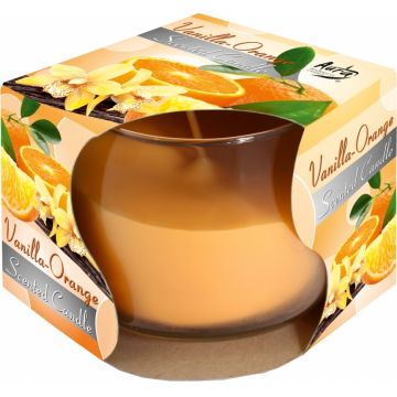 Lumanare pahar simplu parfumata 24h vanilie orange 260g - BISPOL