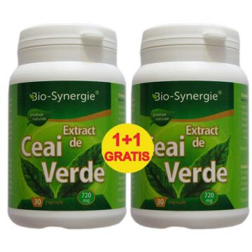 Pachet Ceai verde 400mg 2x30cps - BIO SYNERGIE