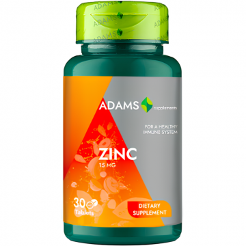 Zinc 15mg 30cp - ADAMS SUPPLEMENTS