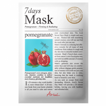 Masca servetel cu rodie 7Days Mask, 20g, Ariul