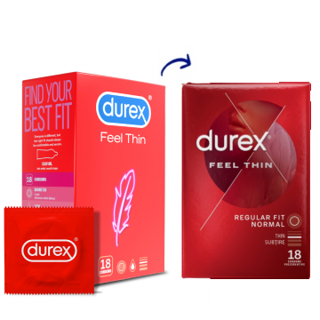 Prezervative Feel Thin, 18 bucati, Durex