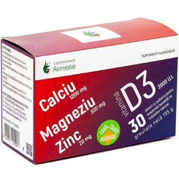 Calciu Mg Zn D3 30pl - REMEDIA