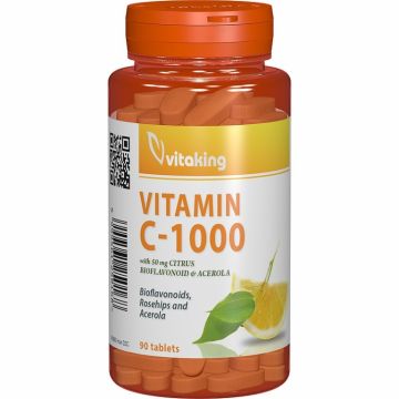 Vitamina C 1000mg bioflavonoide 90cp - VITAKING