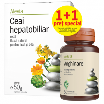 Pachet Anghinare 50cp+Ceai hepatobiliar 60g - ALEVIA
