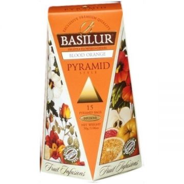 Ceai Fruit Infusions blood orange piramide 15dz - BASILUR