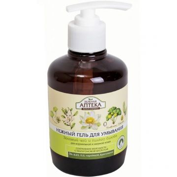 Gel curatare ten normal gras Ceai verde Ginkgo biloba 270ml - ZELENAYA APTEKA