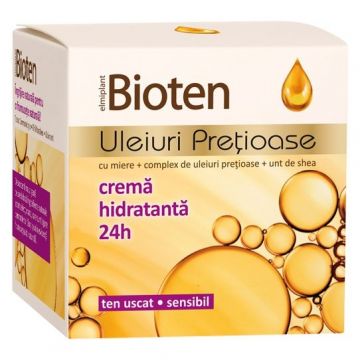 Crema hidratanta ten uscat/sensibil uleiuri pretioase Bioten 50ml - ELMIPLANT