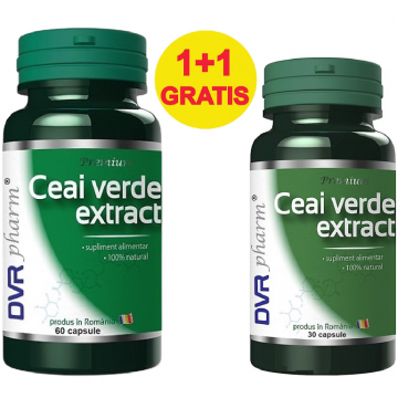 Pachet Ceai verde extract 60+30cps - DVR PHARM