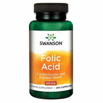 Acid folic [vitamina B9] 800mcg 250cps - SWANSON