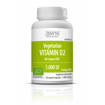 Vitamina D2 1000ui din ciuperci bio 60cps - ZENYTH