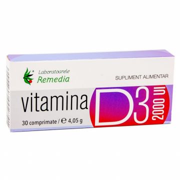 Vitamina D3 2000ui 30cp - REMEDIA