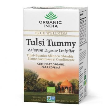 Ceai tulsi tummy adjuvant digestiv 18dz - ORGANIC INDIA