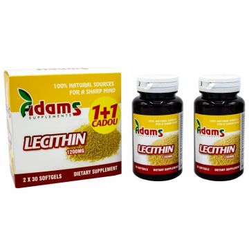 Pachet Lecitina 1200mg 2x30cps - ADAMS