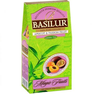 Ceai verde ceylon Magic Fruits caise fructul pasiunii refill 100g - BASILUR