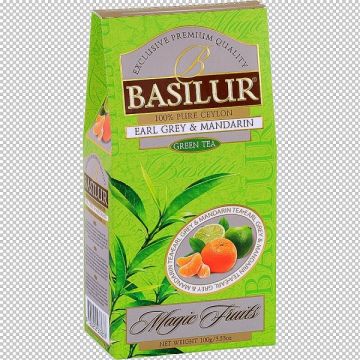 Ceai verde ceylon Magic Fruits earl grey mandarina refill 100g - BASILUR