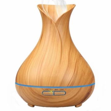 Difuzor ultrasonic aromaterapie lalea 8culori lemn deschis 300ml - JKWSTAR