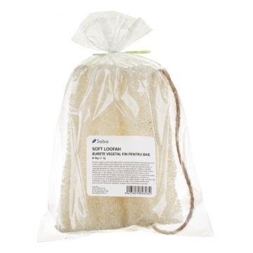 Burete vegetal fin pentru baie Soft Loofah, 15g, Sabio