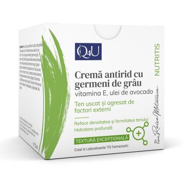 Crema antirid cu germeni de grau Nutritis Q4U, 50ml, Tis Farmaceutic