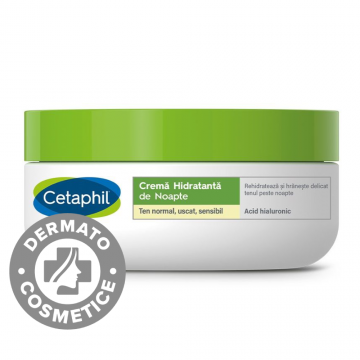 Crema hidratanta de noapte cu acid hialuronic, 48ml, Cetaphil