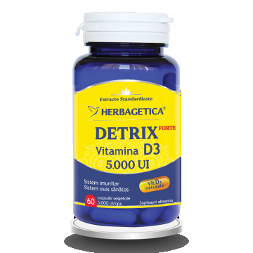 Detrix Forte Vitamina D3 5000UI, 60 capsule, Herbagetica